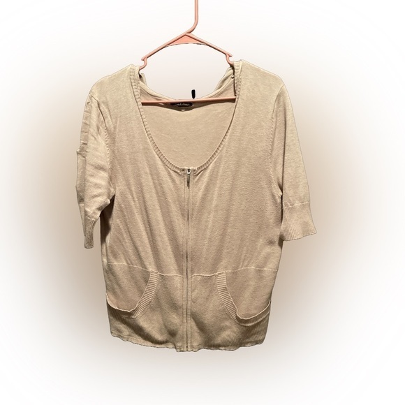 David Feuntes Soft Zipper Up Sweater top Size XL - Picture 1 of 3